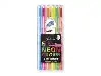 Officeworks Staedtler Tri Plus Fibre Tip Pens Neon Colours Pack 6 offer