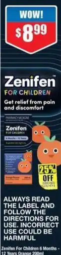 Chemist Warehouse Zenifen For Children 6 Months- 12 Years Orange offer