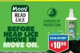 Chemist Warehouse Moov Head Lice Defence Spray offer