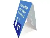 Officeworks DURUS Sanitised Table Tent Sign offer