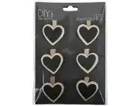 Officeworks D.I.Y. DIYi Chalkboard Pegs Heart 6 Pack offer