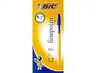 Officeworks BIC Cristal Fine Point Ballpoint Pens Blue 12 Pack offer