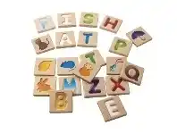 Officeworks Plan Toys PlanToys Alphabet A-Z Wooden Tiles offer