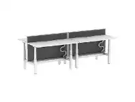 Officeworks Stilford S2 4 Person Sit Stand Desk 1500mm White/White/Grey offer