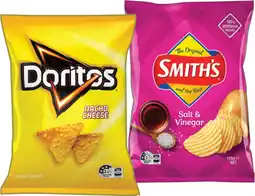 IGA Smith’s Crinkle Cut Chips or Doritos Corn Chips150-170g Selected Varieties offer