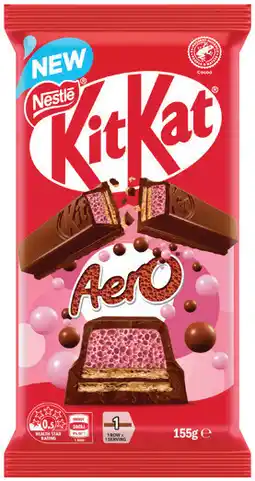 IGA NEW Nestlé Kitkat Aero Strawberry Chocolate Block offer