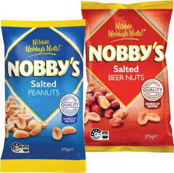 IGA Nobby’s Peanuts or Beer Nuts 350‑375g Selected Varieties offer