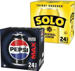 IGA Pepsi, Solo or Schweppes 24x375mL Selected Varieties offer