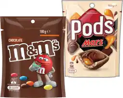 IGA M&M’s 120‑180g, Pods 160g or Maltesers 120‑140g Share Pack Selected Varieties offer
