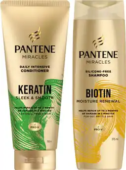 IGA Pantene Miracles Shampoo 375mL or Conditioner 350mL Selected Varieties offer