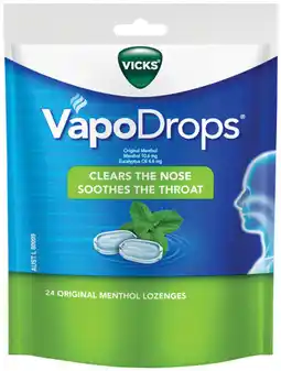 IGA Vicks VapoDrops** Selected Varieties offer