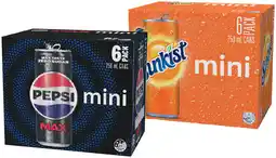 IGA Pepsi, Solo or Schweppes Mini Cans 6x250mL Selected Varieties offer