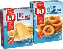 IGA I&J Australian Hoki Crumb or Beer Battered 425g or Classic Calamari 360g Selected Varieties offer