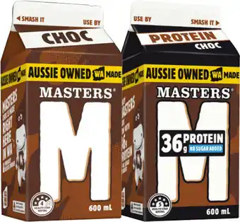 IGA Masters Flavoured Milk Selected Varieties offer