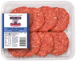 IGA Slape & Sons Aussie Beef Burgers Value Pack offer