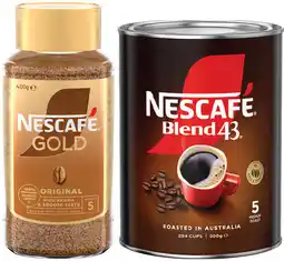 IGA Nescafé Blend 43 Instant Coffee 500g or Gold 400g Selected Varieties offer