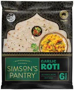 IGA Simson’s Pantry Garlic Roti offer