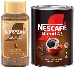 IGA Nescafé Blend 43 Instant Coffee 500g or Gold Original 400g Selected Varieties offer