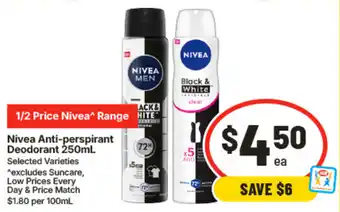 IGA Nivea Anti-perspirant Deodorant offer
