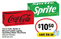 IGA Coca-Cola, Sprite or Mount Franklin Lightly Sparkling Water offer