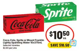 IGA Coca-Cola, Sprite or Mount Franklin Lightly Sparkling Water offer