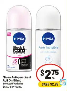 IGA Nivea Anti-perspirant Roll On offer
