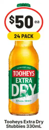 IGA Tooheys Extra Dry Stubbies offer