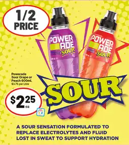 IGA Powerade sour grape or peach offer