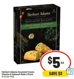 IGA Herbert Adams Gourmet Cream Cheese & Spinach Rolls offer
