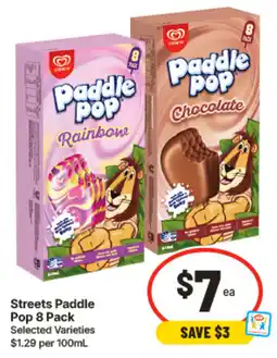 IGA Streets Paddle Pop 8 Pack Selected Varieties offer