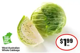 IGA West Australian Whole Cabbage offer
