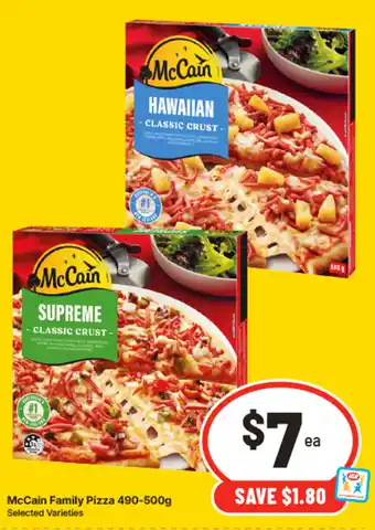 IGA McCain Family Pizza Selected Varieties offer
