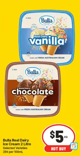 IGA Bulla Real Dairy Ice Cream 2 Litre offer
