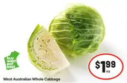 IGA West Australian Whole Cabbage offer