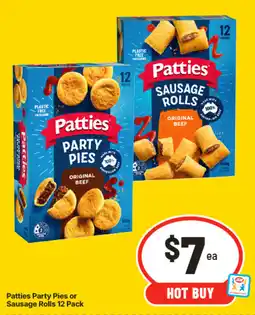 IGA Patties Party Pies or Sausage Rolls 12 Pack offer