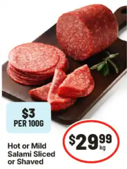 IGA Salami Sliced or Shaved offer