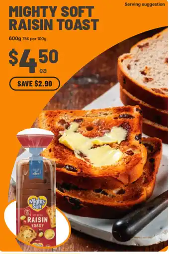 IGA Mighty Soft Raisin Toast offer