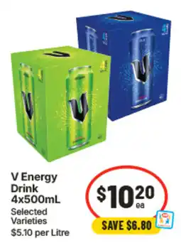 IGA V Energy Drink Selected Varieties offer