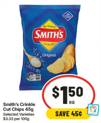 IGA Smith's crinkle cut chips offer