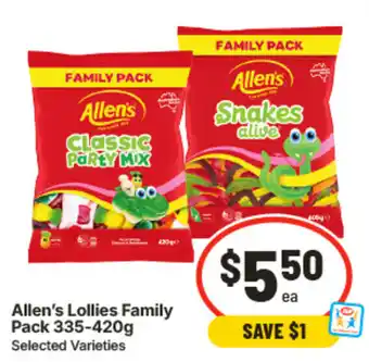 IGA Allen's Lollies Family Pack Selected Varieties offer