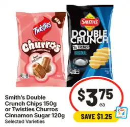 IGA Smith's Double Crunch Chips or Twisties Churros Cinnamon Sugar offer