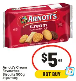 IGA Arnott's Cream Favourites Biscuits offer