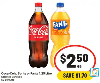 IGA Coca-Cola, Sprite or Fanta 1.25 Litre offer