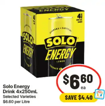 IGA Solo Energy Drink offer