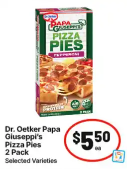 IGA Dr. Oetker Papa Giuseppe's Pizza Pies offer