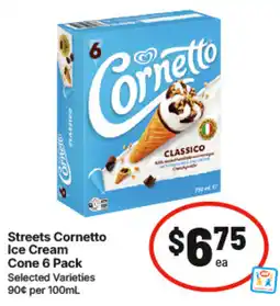 IGA Streets Cornetto Ice Cream Cone 6 Pack offer