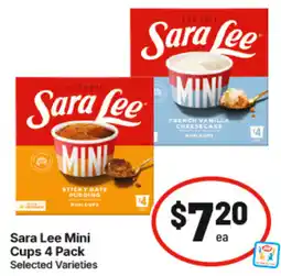 IGA Sara Lee Mini Cups 4 Pack Selected Varieties offer