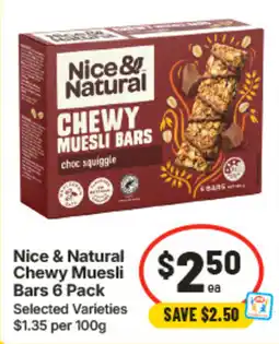 IGA Nice & Natural Chewy Muesli Bars offer