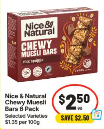 IGA Nice & Natural Chewy Muesli Bars offer