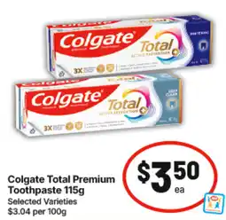 IGA Colgate Total Premium Toothpaste offer